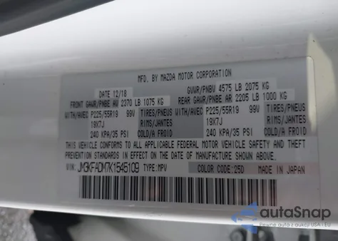 2019 Mazda Cx-5 Grand Touring from USA, damaged, VIN JM3KFADM7K1545109